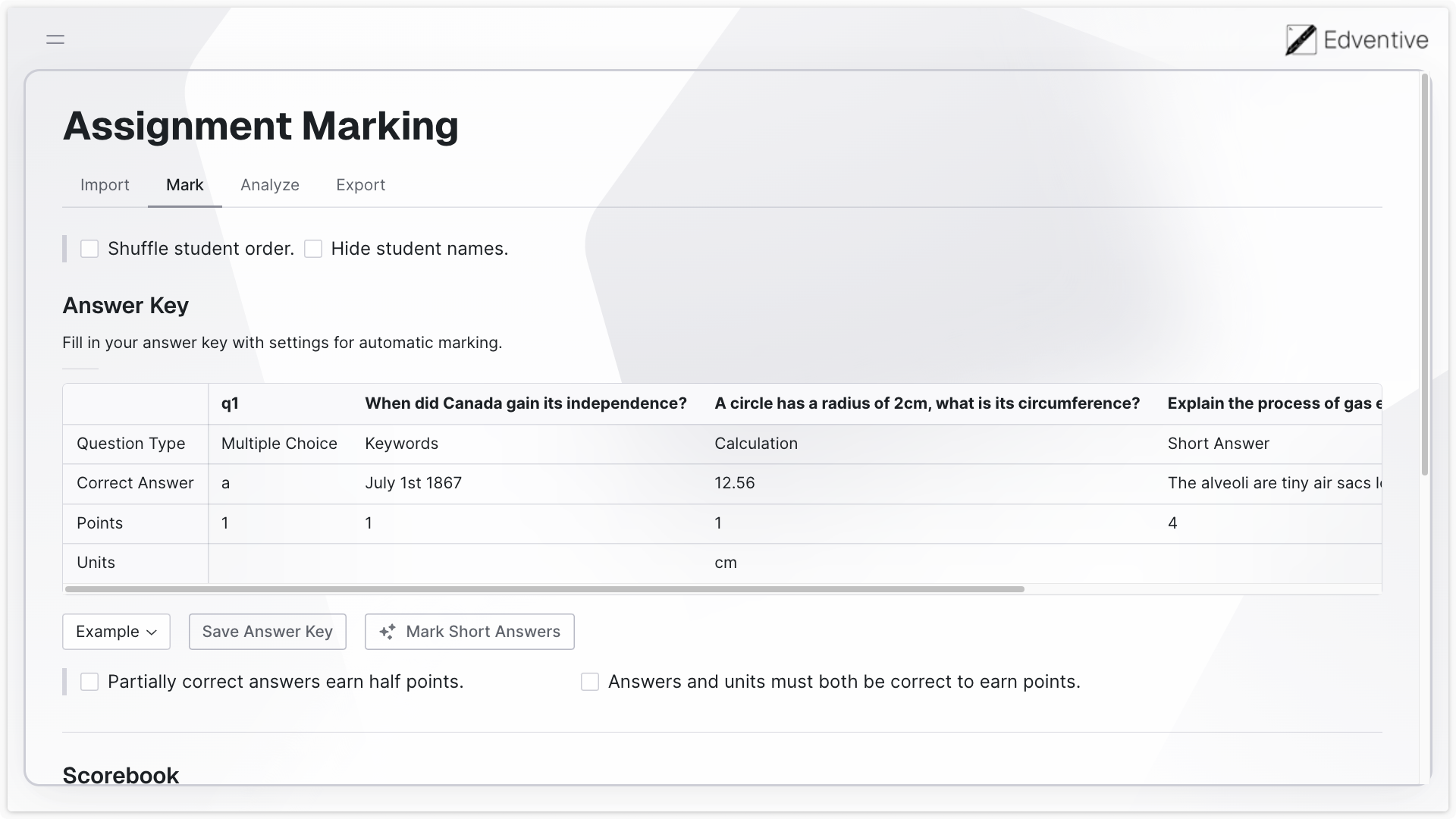 Customizable Marking Criteria (light)